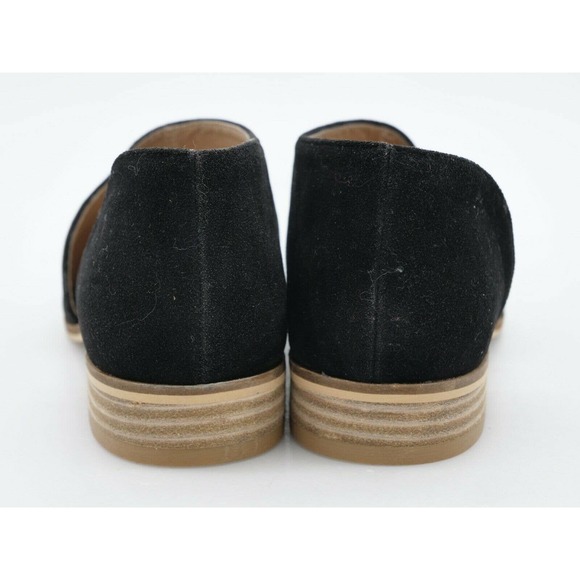 Beast Fashion Shoes Womens 5.5 Black Faux Suede Side Cutout Cap Toe Slip On - Picture 9 of 10